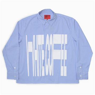 White Coffee Front Stretch Pinstripe Shirt